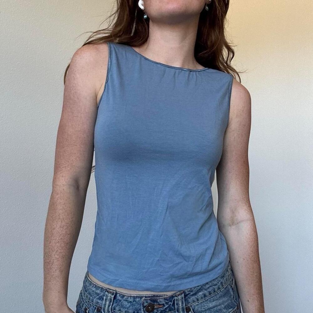Vintage 90s blue boat neck tank